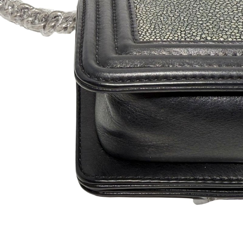 ［2354］香奈兒  Chanel LEBOY 黑色19系列珍珠魚 小號斜挎包-8