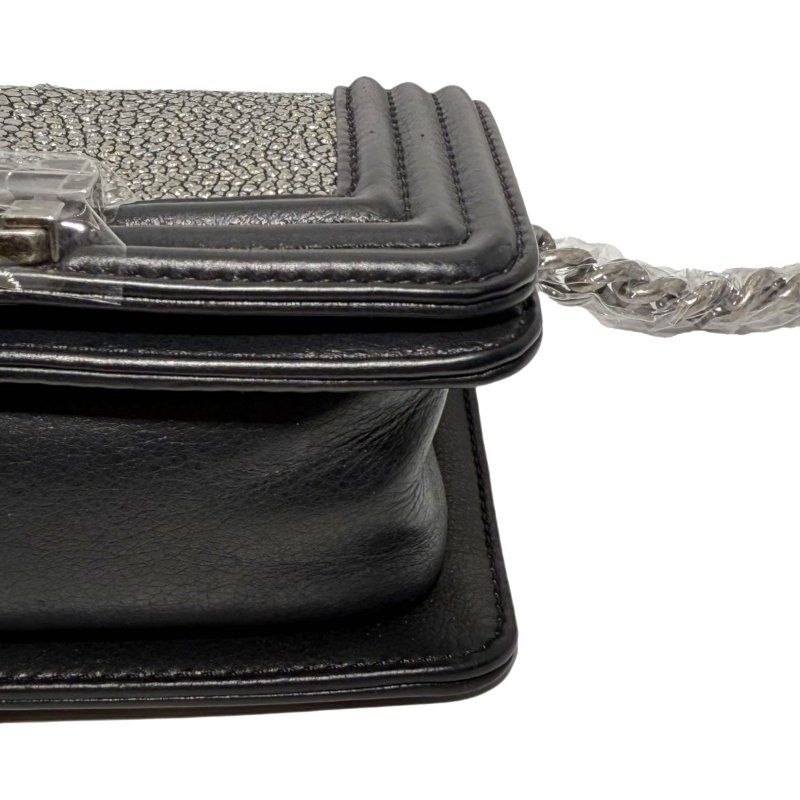 ［2354］香奈兒  Chanel LEBOY 黑色19系列珍珠魚 小號斜挎包-9