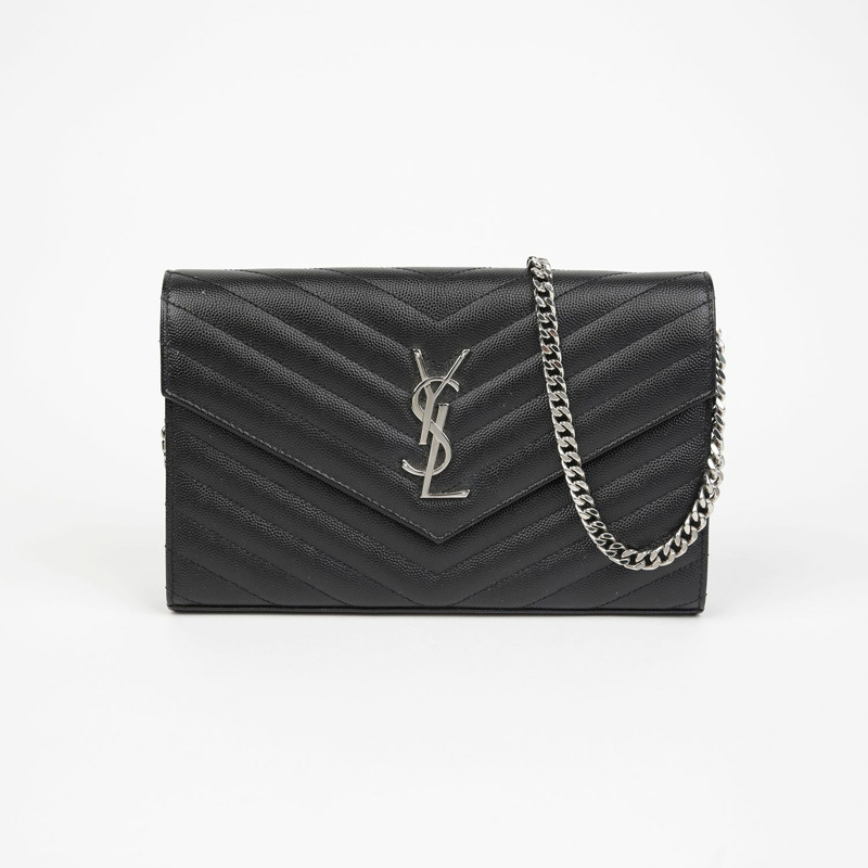 SAINT LAURENT Monogram Chain Wallet Crossbody 377828-1