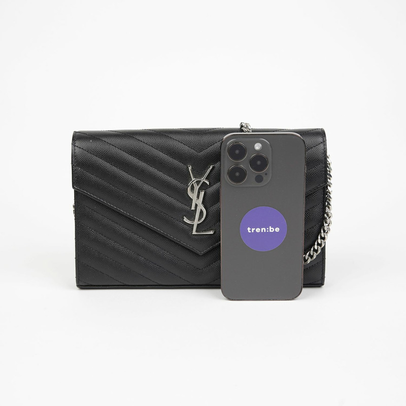 SAINT LAURENT Monogram Chain Wallet Crossbody 377828-9