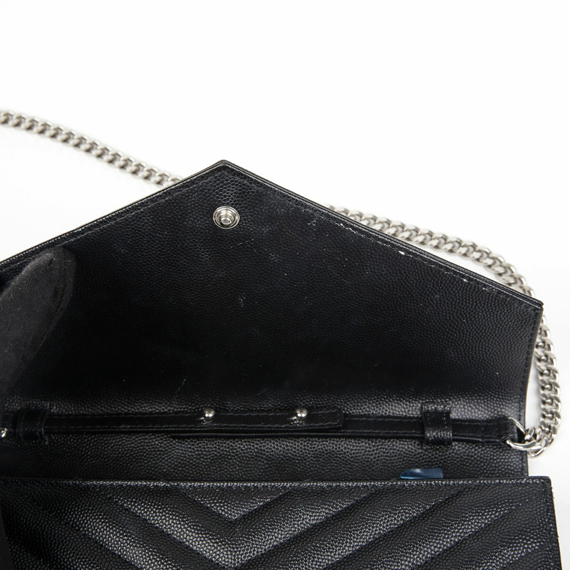 SAINT LAURENT Monogram Chain Wallet Crossbody 377828-11
