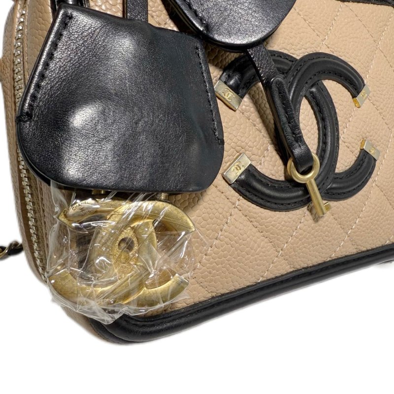 [ 2187］ 香奈兒  Chanel vanity相機包 米色 (荔枝皮) 小號-2