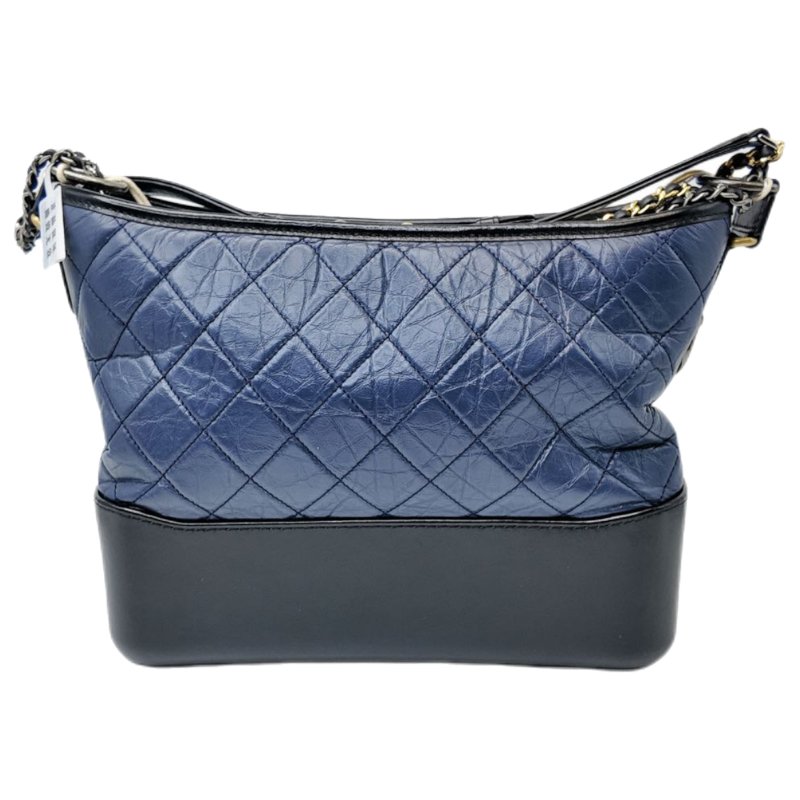[1958] 香奈兒 Chanel 流浪包 斜挎包 藍黑色 牛皮 中號-1