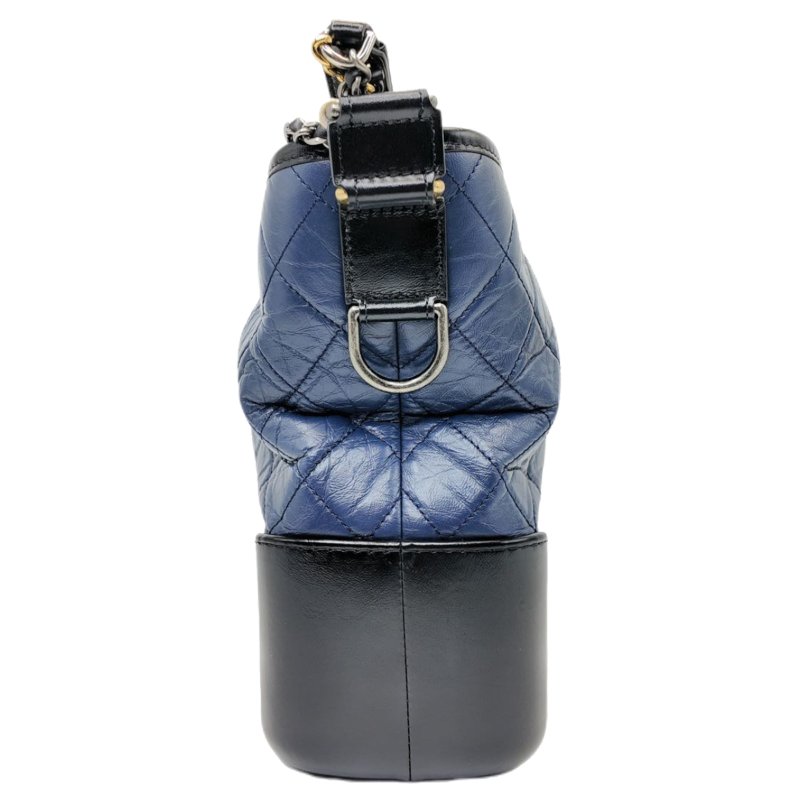 [1958] 香奈兒 Chanel 流浪包 斜挎包 藍黑色 牛皮 中號-2