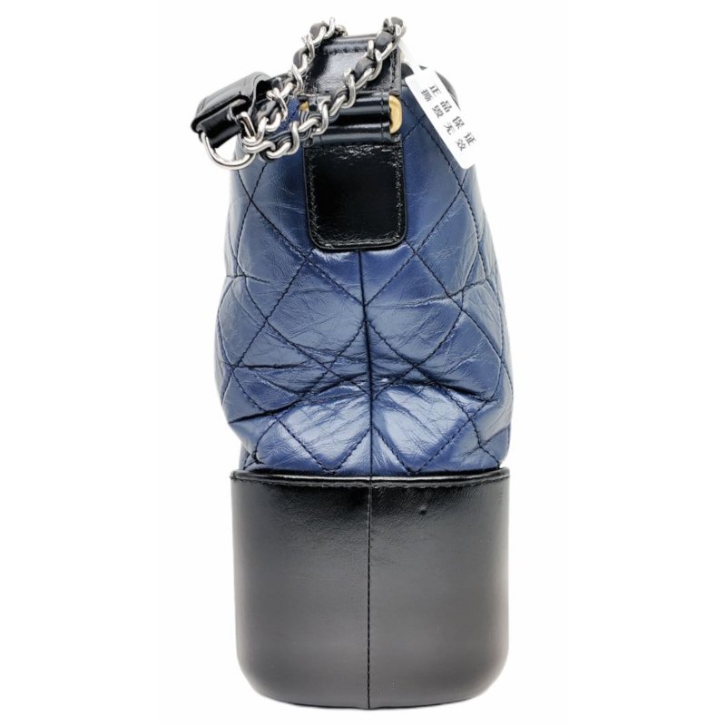 [1958] 香奈兒 Chanel 流浪包 斜挎包 藍黑色 牛皮 中號-3