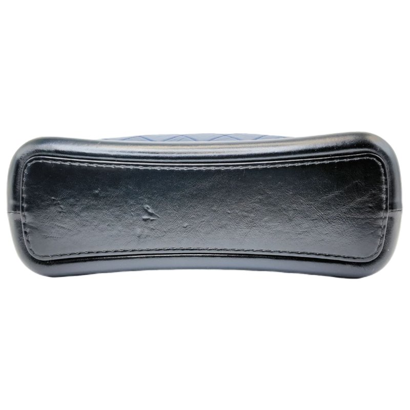 [1958] 香奈兒 Chanel 流浪包 斜挎包 藍黑色 牛皮 中號-4