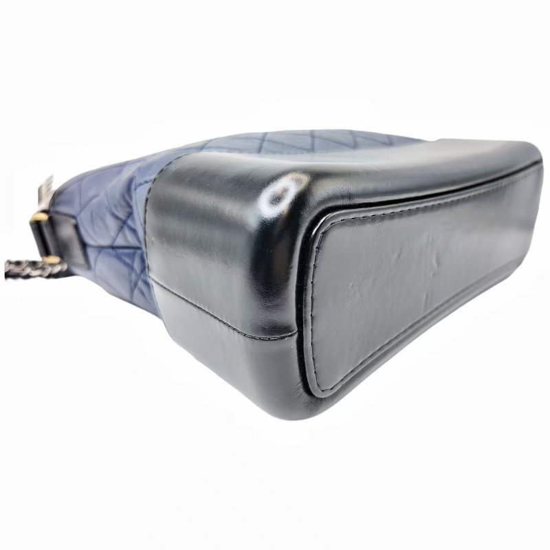 [1958] 香奈兒 Chanel 流浪包 斜挎包 藍黑色 牛皮 中號-6