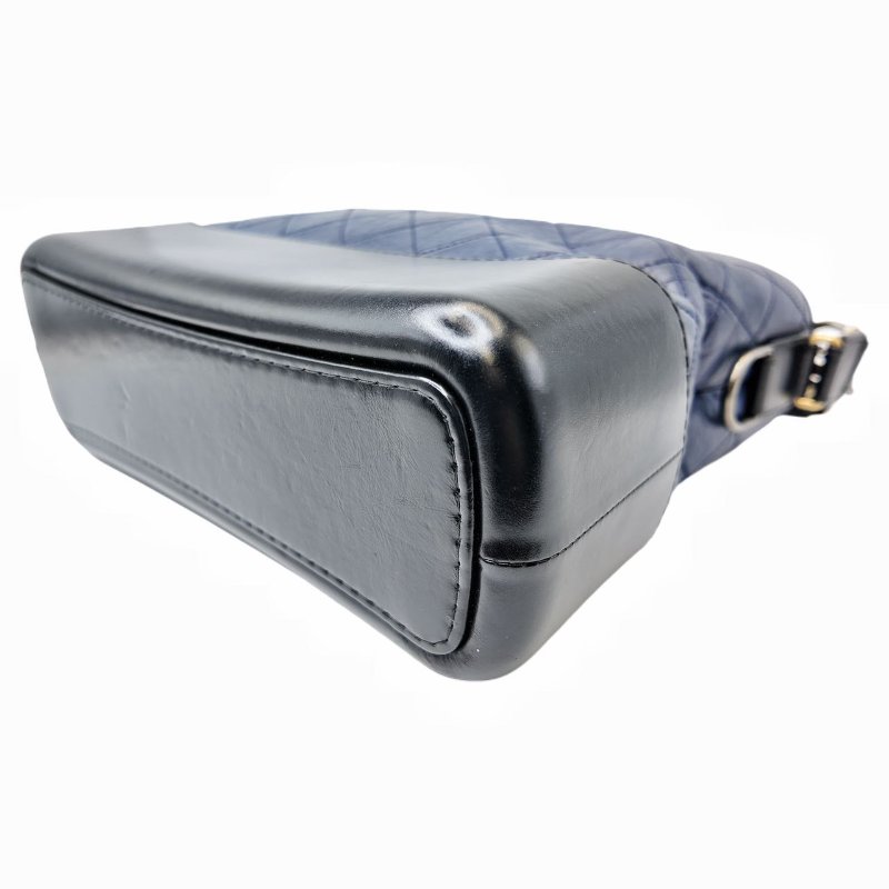 [1958] 香奈兒 Chanel 流浪包 斜挎包 藍黑色 牛皮 中號-7