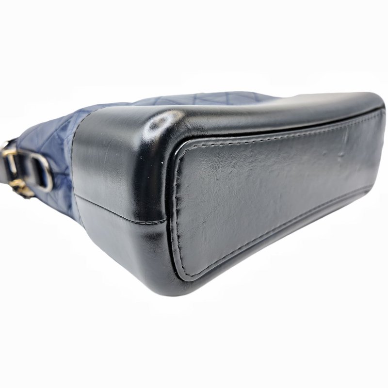 [1958] 香奈兒 Chanel 流浪包 斜挎包 藍黑色 牛皮 中號-8