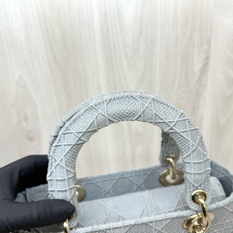 Dior灰色刺繡中號黛妃包M0565-10