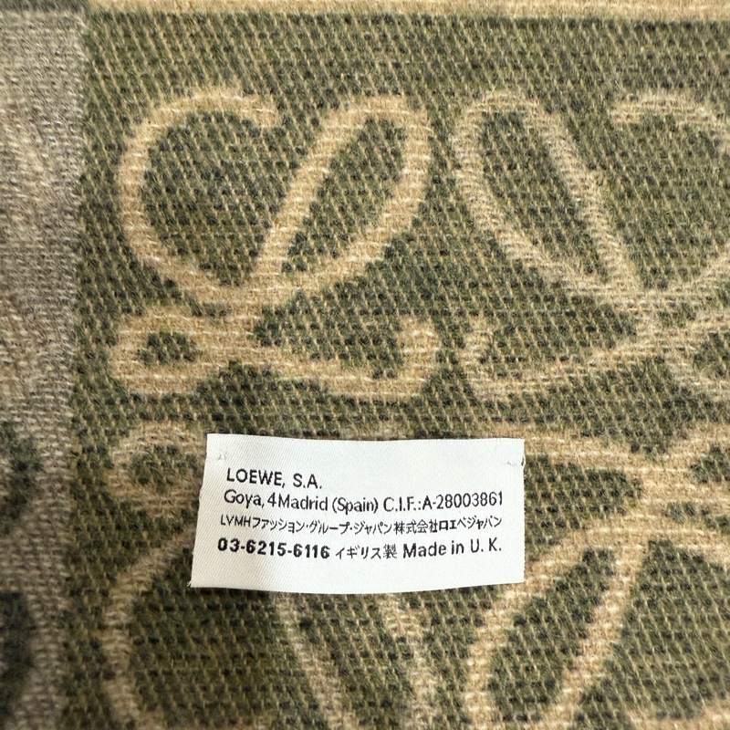 Loewe 羊毛和喀什米爾格子圍巾 2022年限定顏色-1