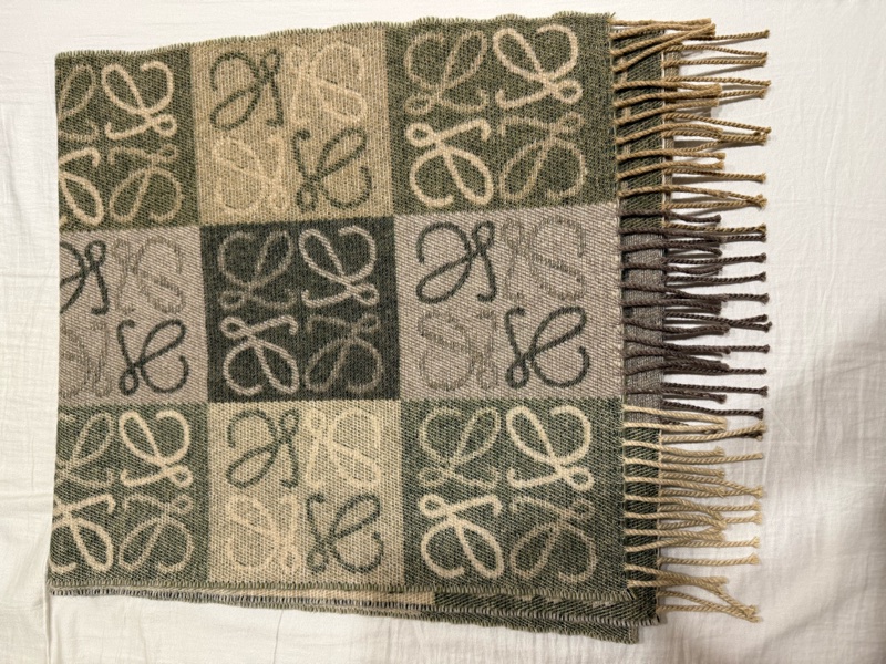 Loewe 羊毛和喀什米爾格子圍巾 2022年限定顏色-5