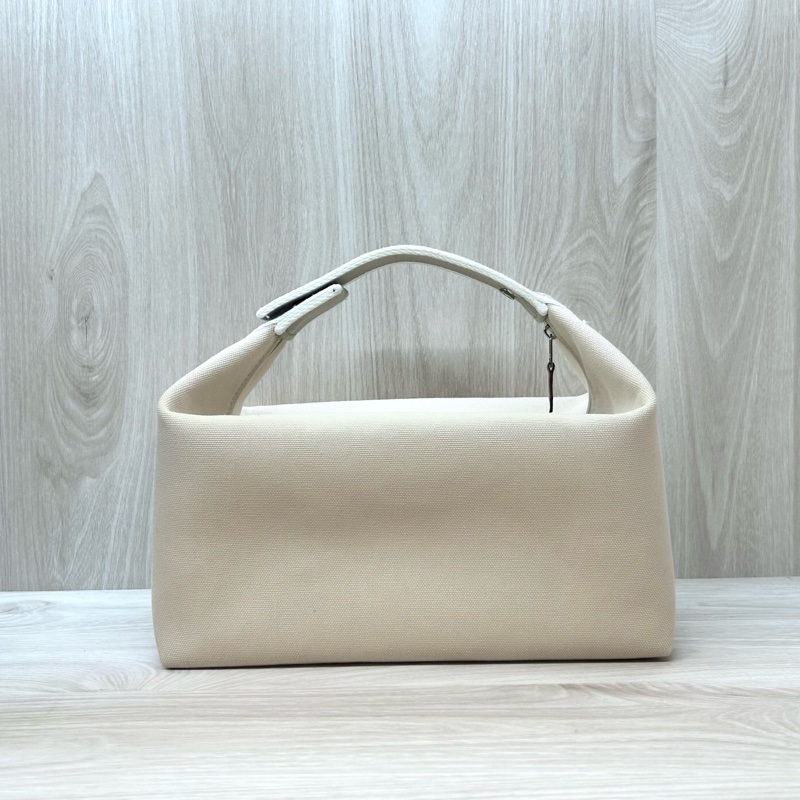 HERMES米白拚灰帆布Bride-a-Brac Case化妝包-1