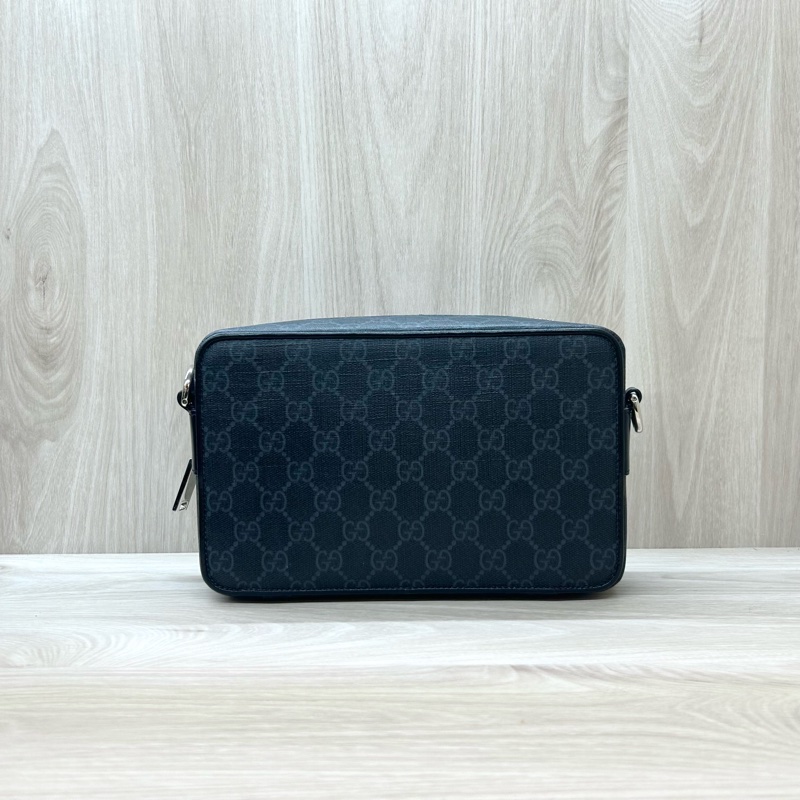 Gucci黑灰老花斜背包792456-1