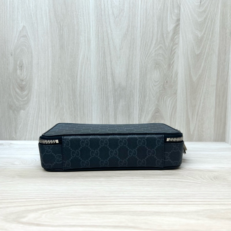 Gucci黑灰老花斜背包792456-5