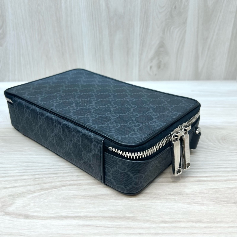 Gucci黑灰老花斜背包792456-6