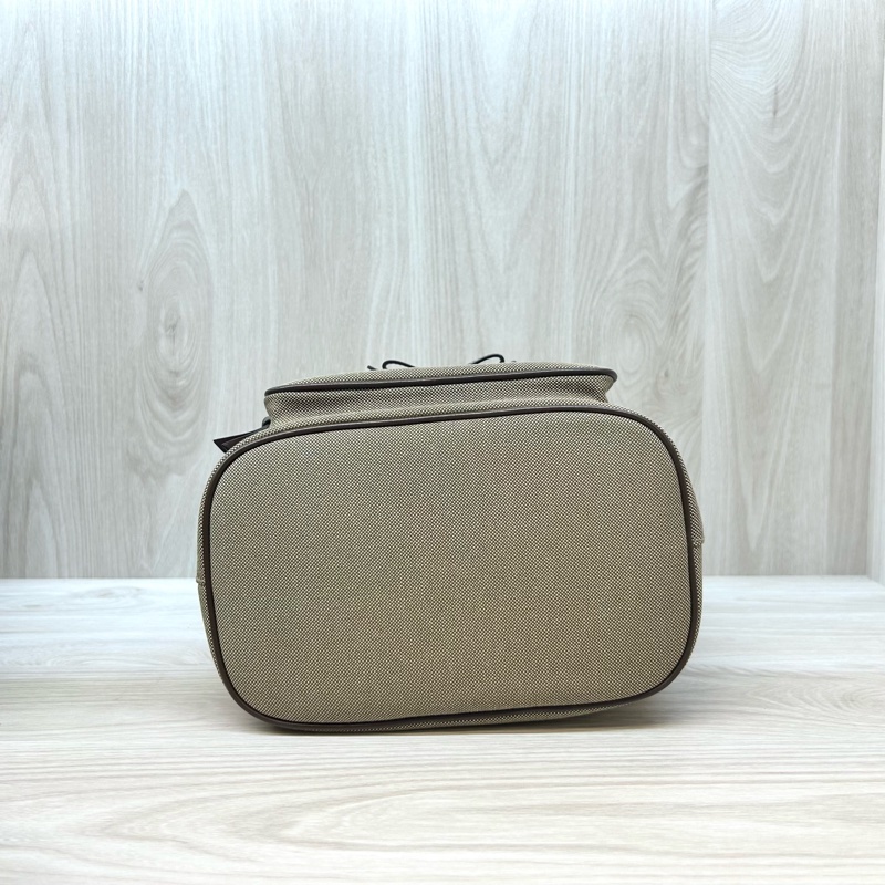 PRADA卡其色布面深咖水桶包1BH097-5