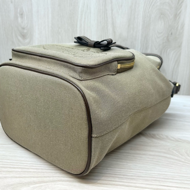 PRADA卡其色布面深咖水桶包1BH097-11