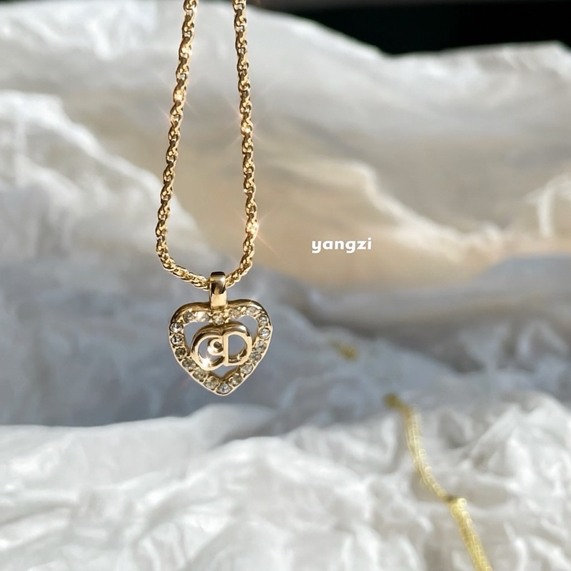 Christian Dior 愛心水鑽CD項鍊 極美✨-0