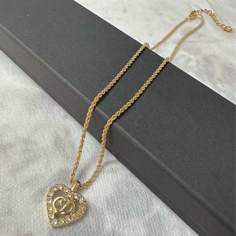 Christian Dior 愛心水鑽CD項鍊 極美✨-1