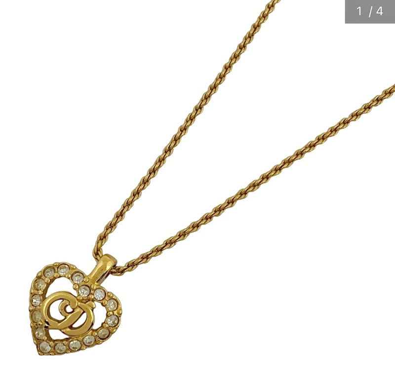 Christian Dior 愛心水鑽CD項鍊 極美✨-6