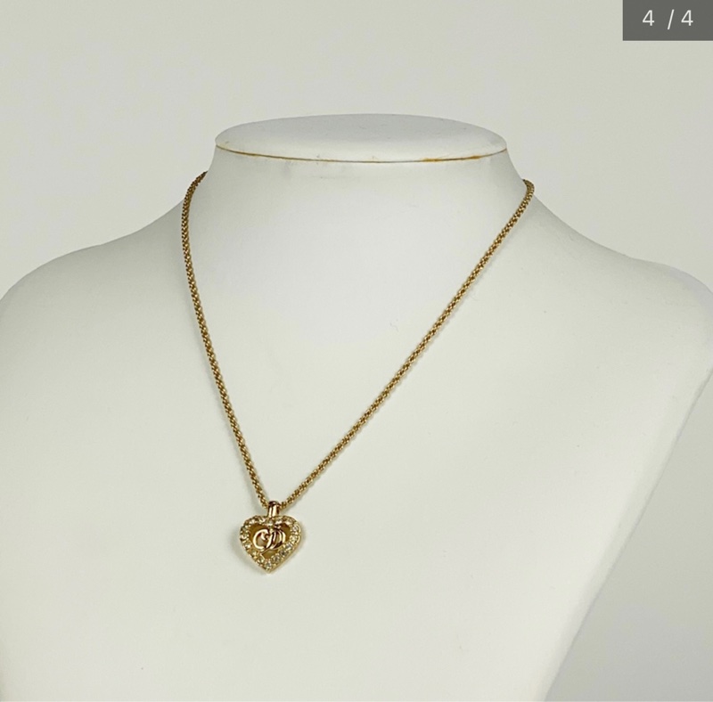 Christian Dior 愛心水鑽CD項鍊 極美✨-9