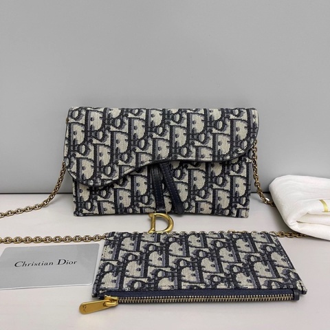 Dior迪奧 saddle老花二合一馬鞍鏈條包