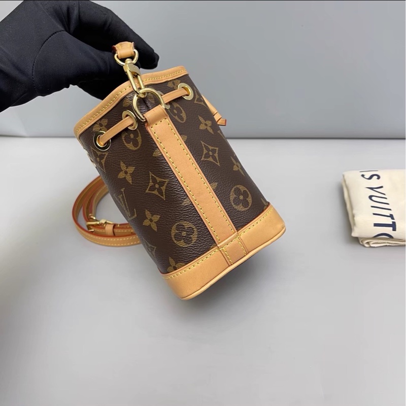 小可愛來襲😍99新Lv老花noe bb迷你抽繩小水桶包斜挎單肩包-10