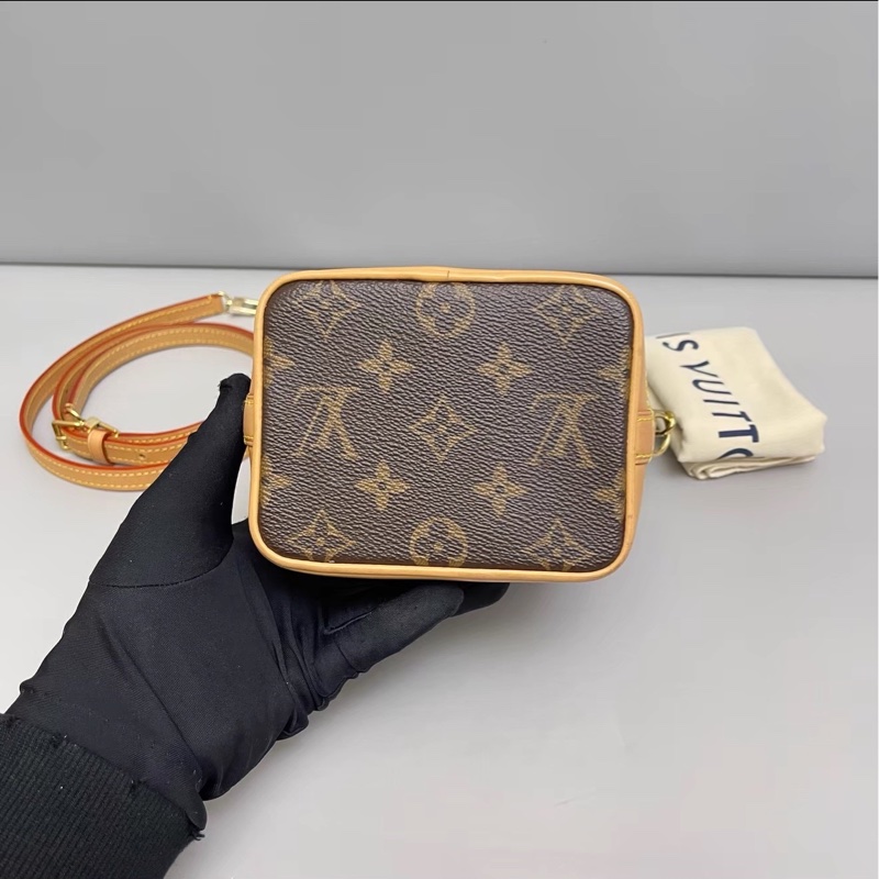 小可愛來襲😍99新Lv老花noe bb迷你抽繩小水桶包斜挎單肩包-15