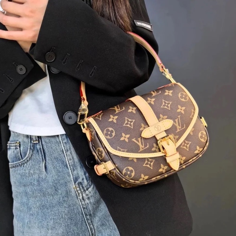 百搭高級款😻99新🈶購證💥Lv老花雙子星bb手提包斜挎單肩包-6