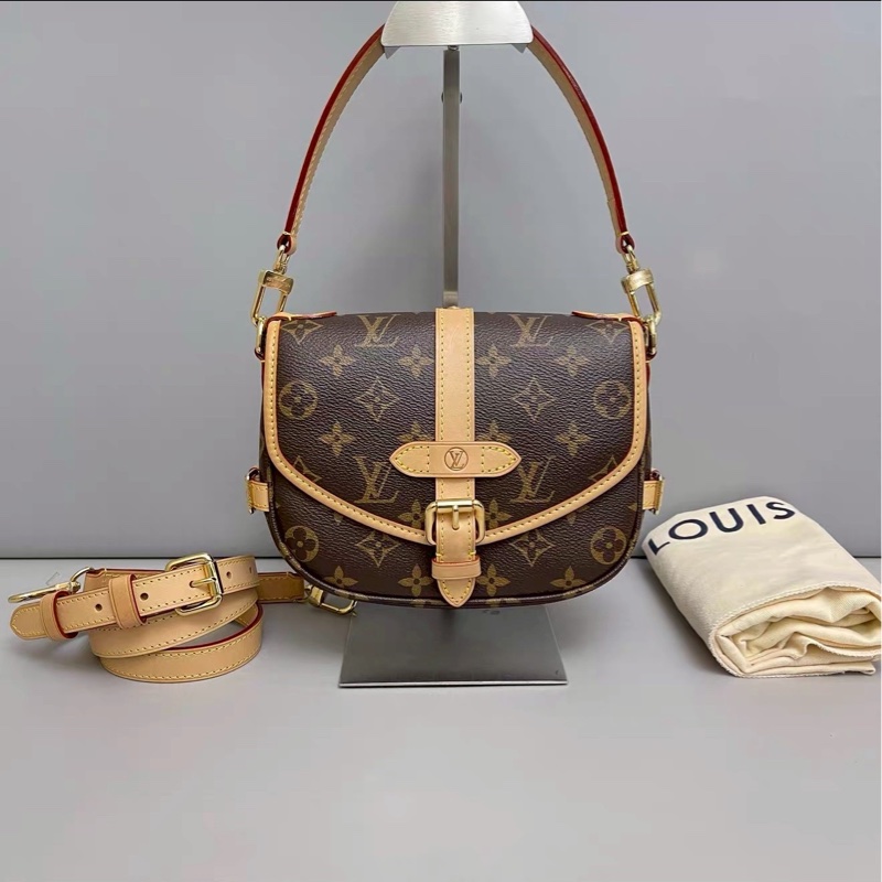 百搭高級款😻99新🈶購證💥Lv老花雙子星bb手提包斜挎單肩包-10