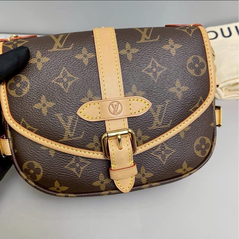 百搭高級款😻99新🈶購證💥Lv老花雙子星bb手提包斜挎單肩包-14