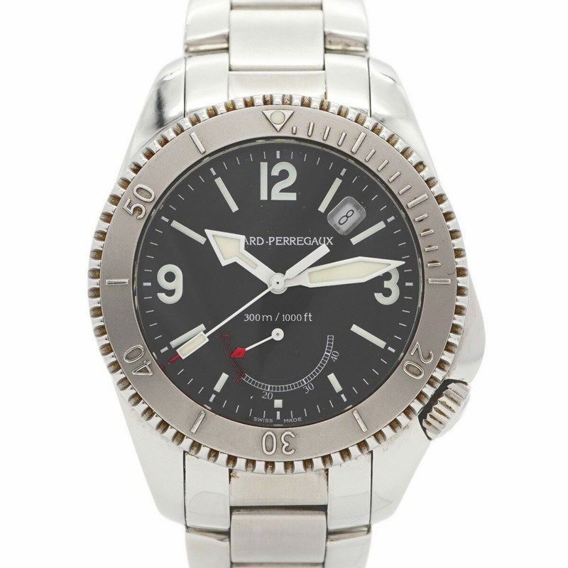 芝柏 (Girard-Perregaux) 海鷹 II 4992 男士黑色錶盤腕錶-0