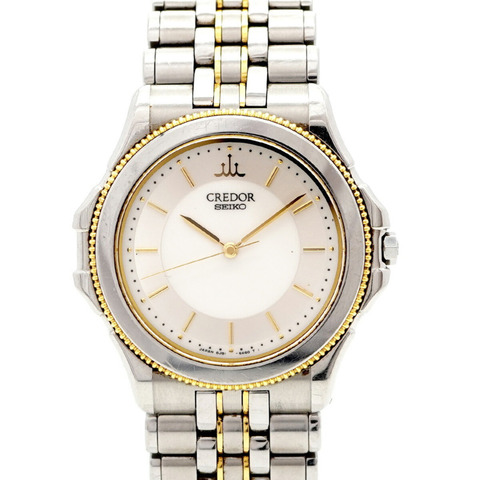 精工 Credor 8J81-6A20 銀色錶盤男士腕錶