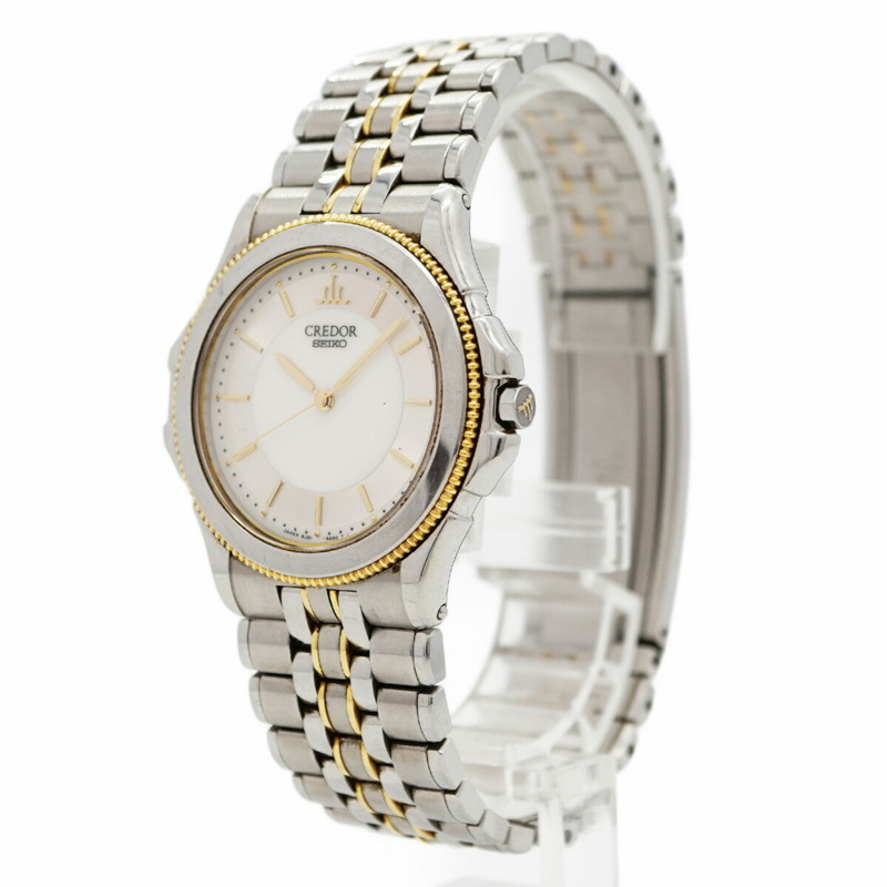 精工 Credor 8J81-6A20 銀色錶盤男士腕錶-1