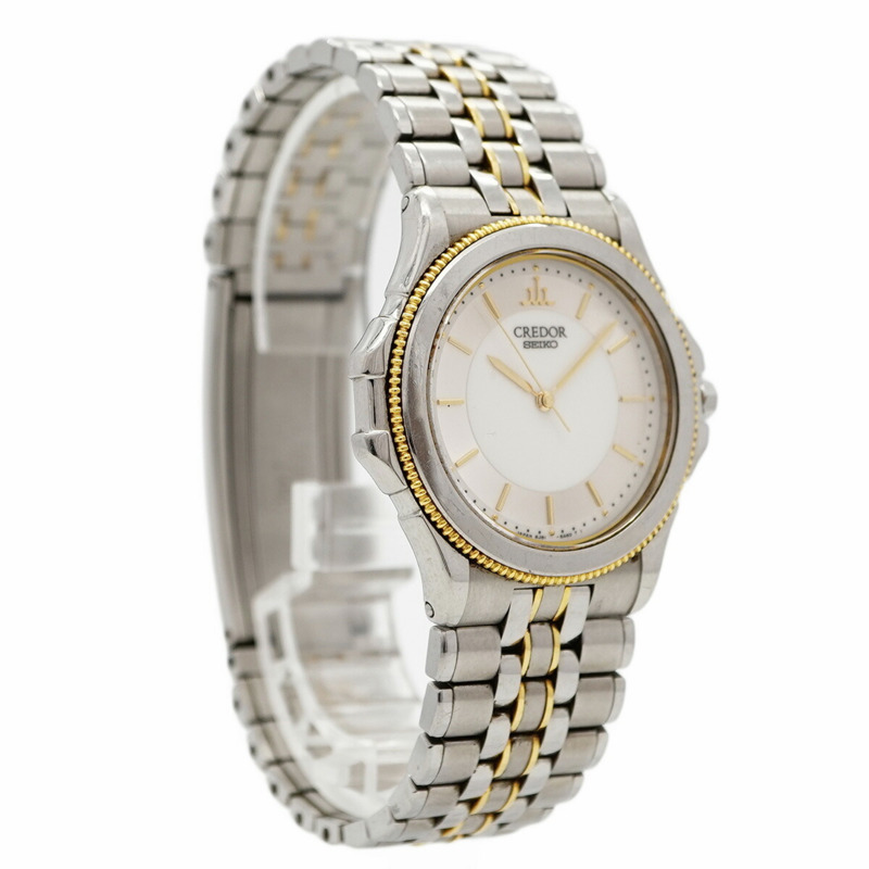 精工 Credor 8J81-6A20 銀色錶盤男士腕錶-2