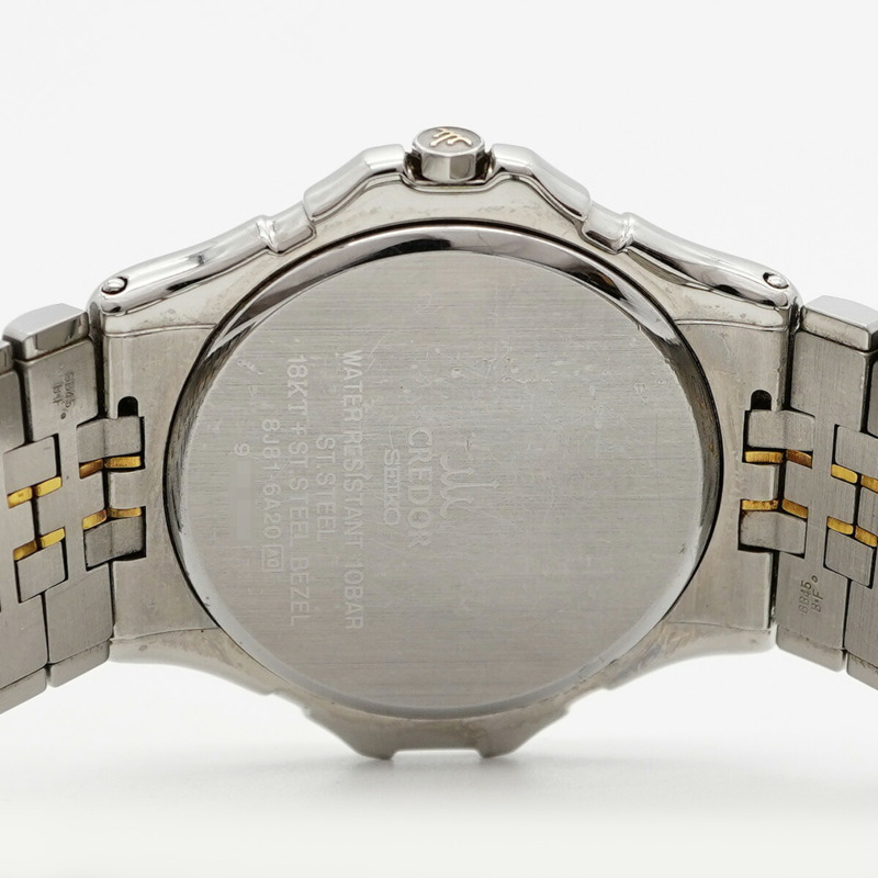 精工 Credor 8J81-6A20 銀色錶盤男士腕錶-4