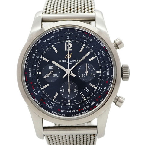 百年靈 Transocean Unitime Pilot AB0510 藍色錶盤男士腕錶