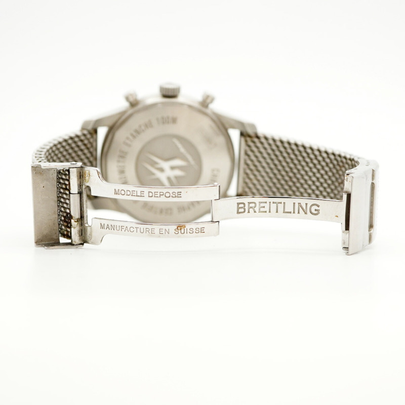 百年靈 Transocean Unitime Pilot AB0510 藍色錶盤男士腕錶-4