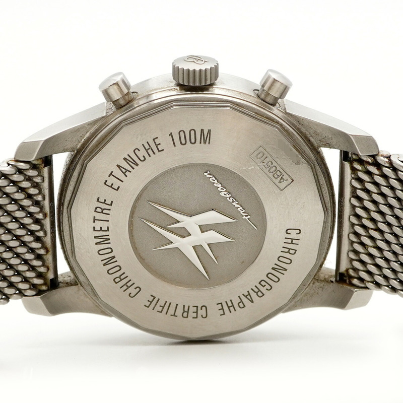 百年靈 Transocean Unitime Pilot AB0510 藍色錶盤男士腕錶-5