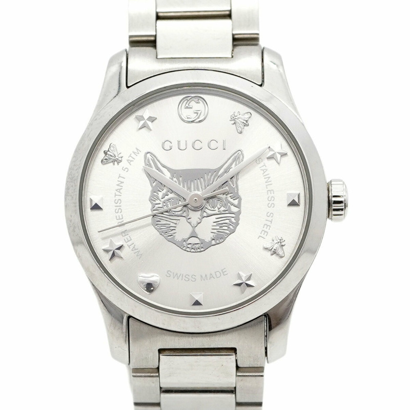 Gucci G-Timeless YA126595 銀色錶盤小姐腕錶-0