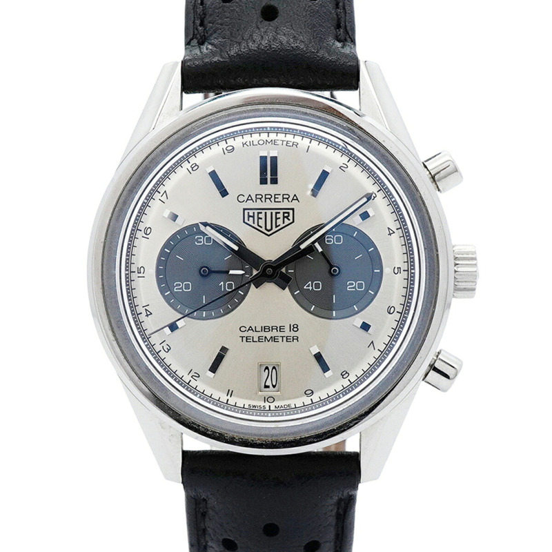 TAG Heuer 豪雅卡萊拉系列 CAR221A 銀色錶盤男士腕錶-0