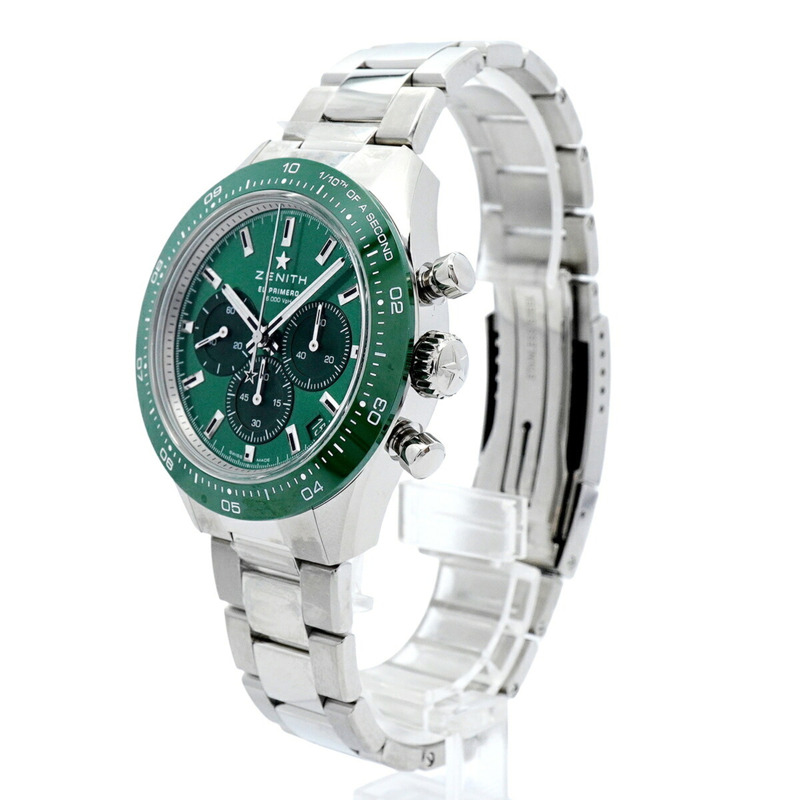 真力時 Chronomaster 03.3107.3600 56.M3100 綠色錶盤男士腕錶-2