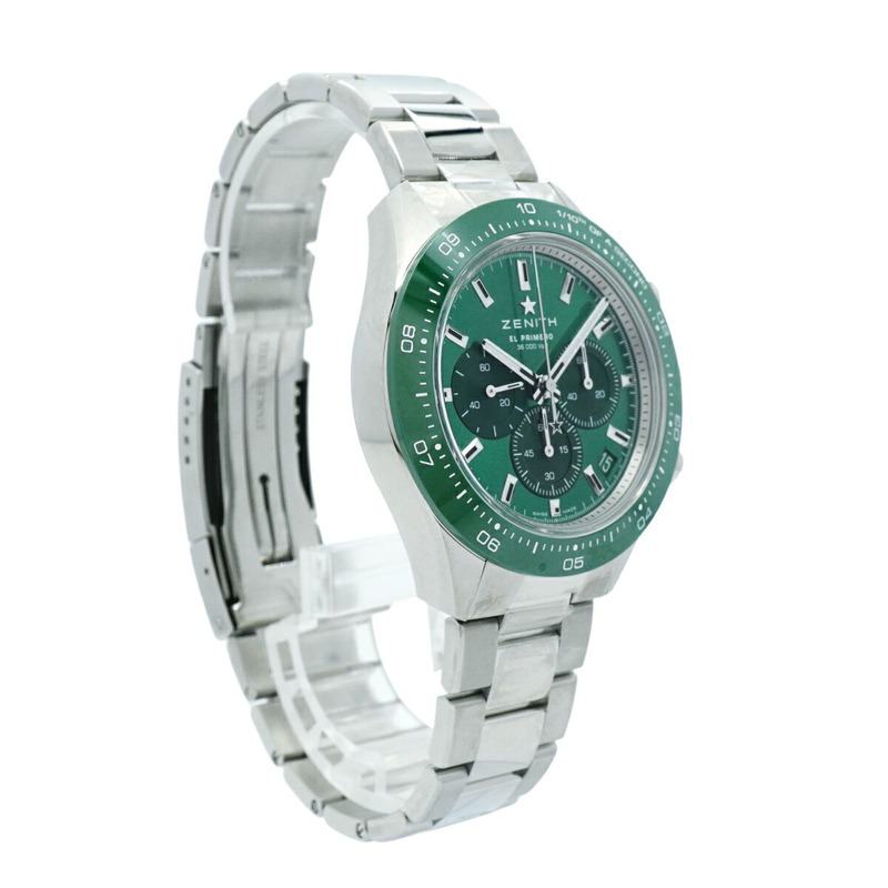 真力時 Chronomaster 03.3107.3600 56.M3100 綠色錶盤男士腕錶-3