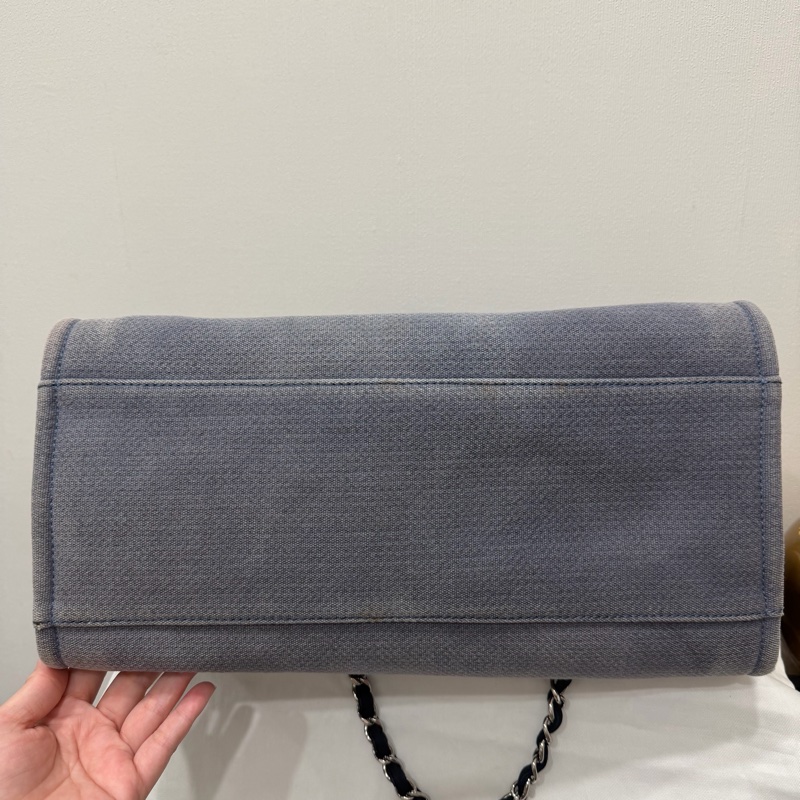 Chanel 香奈兒 手提肩背 沙灘包 藍-4