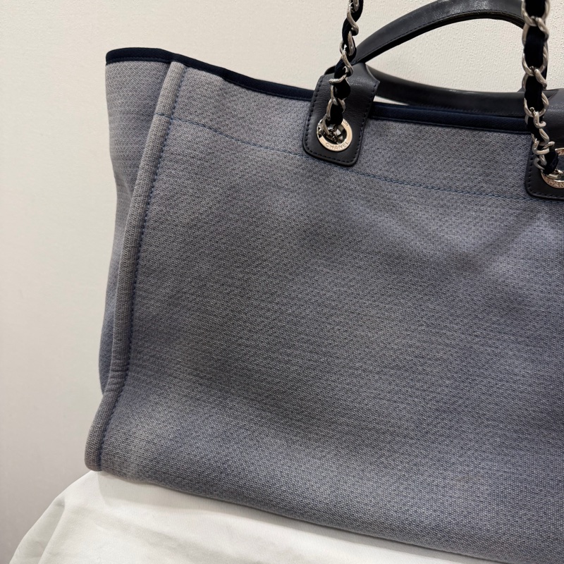 Chanel 香奈兒 手提肩背 沙灘包 藍-13