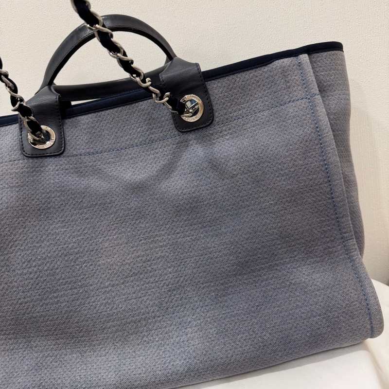 Chanel 香奈兒 手提肩背 沙灘包 藍-14