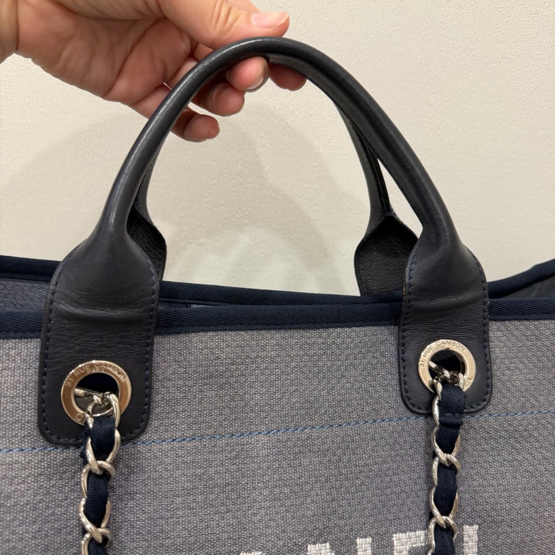 Chanel 香奈兒 手提肩背 沙灘包 藍-18