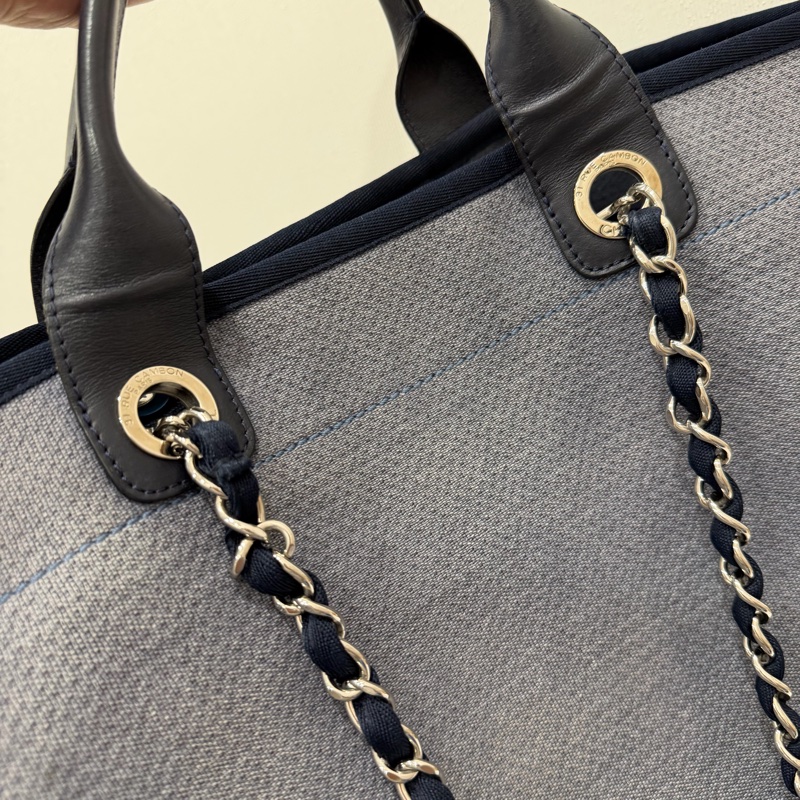 Chanel 香奈兒 手提肩背 沙灘包 藍-20