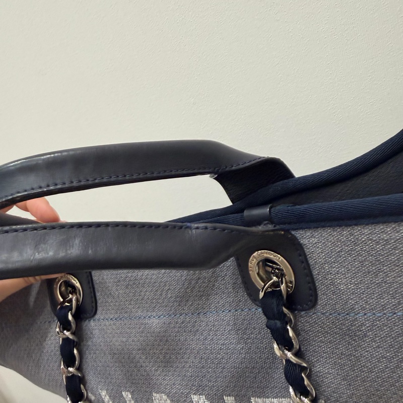 Chanel 香奈兒 手提肩背 沙灘包 藍-32